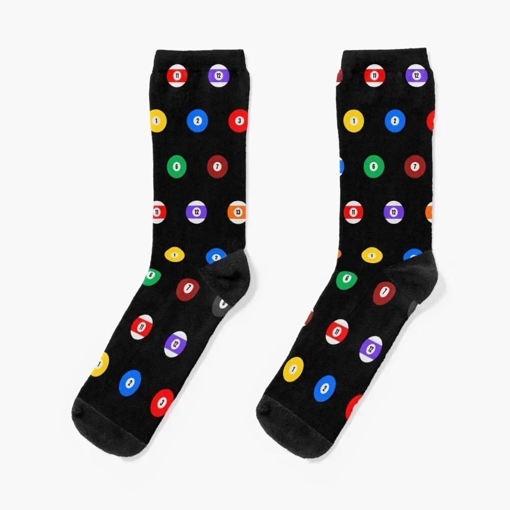 Billiards Pool Balls Numbers Socks floor hip hop Women's Socks Men's