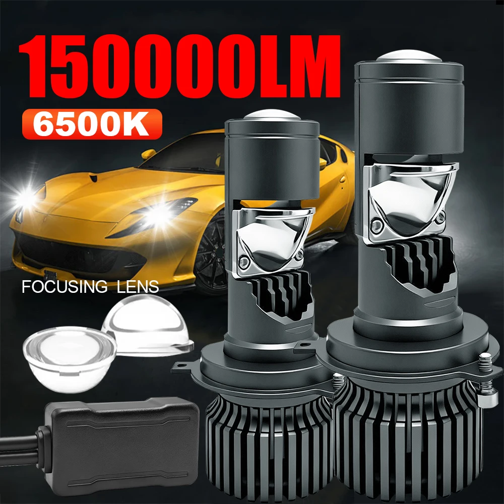 

2PCS H4 LED Projector Lens Car Headlight Canbus 150000LM 150W Car LED Lights Bulbs 3570 CSP Turbo Lights Car Motorcycle Lights