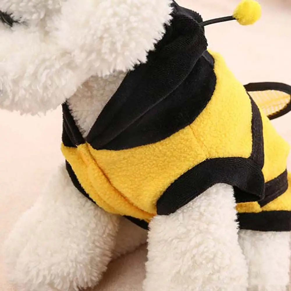 Comfotable Fleece Teddy Clothing Bee Puppy Dog Hoodie Coat Pet Clothes Costume