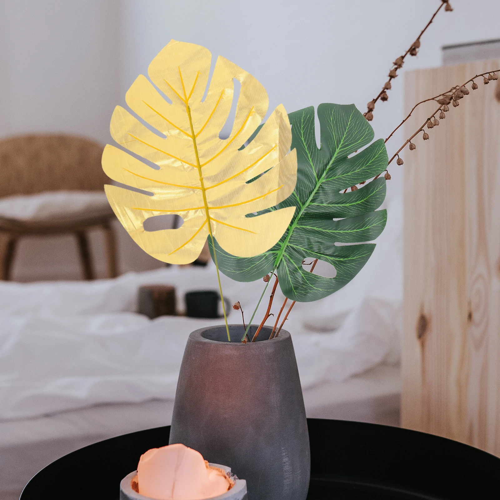 

12pcs Fake Ferns Palm Decor False for Fake Artificial Adorn Leaves Props Simulation Leaves Props Party Home Garden