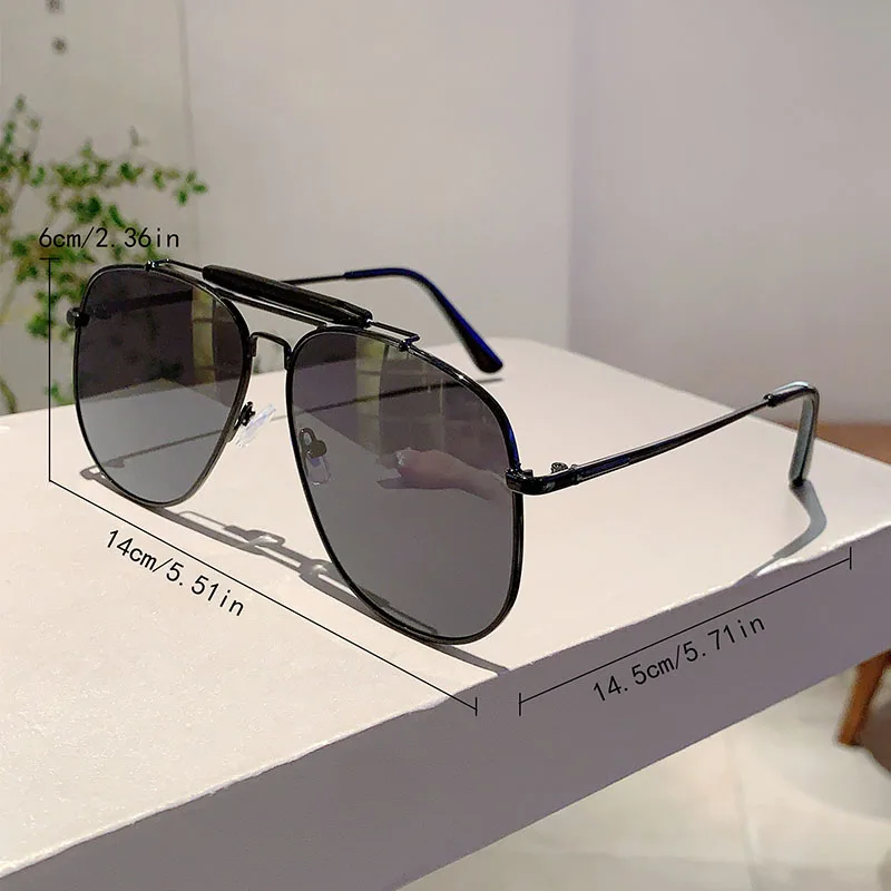 KAMMPT Vintage Pilot Black Sunglasses Women 2024 New Fashion Luxury Brand Decor Shades Oversize Trendy Metal Beach Sun Glasses