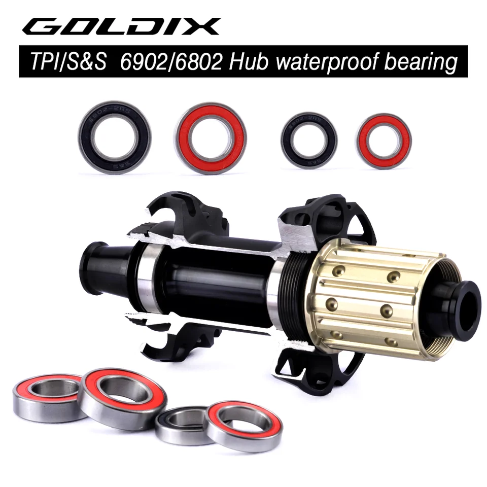 GOLDIX 6802 6902 自転車用ハブベアリング。TPI S&S製、防水・軽量