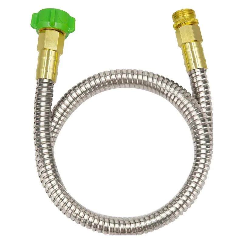 6ft Garden Hose Stainless Steel Tangle-Free Compact Lightweight Flexible for Outdoor Use with Brass Connectors