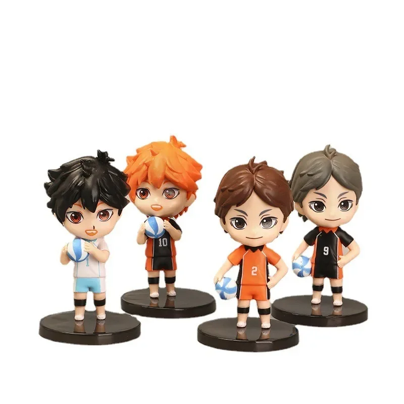 Hinata Shoyo วอลเลย์บอลอะนิเมะรูป 4 ชิ้นชุด Poseable ของเล่น Gacha สะสมชั้นวางของตกแต่งของขวัญอินเทรนด์