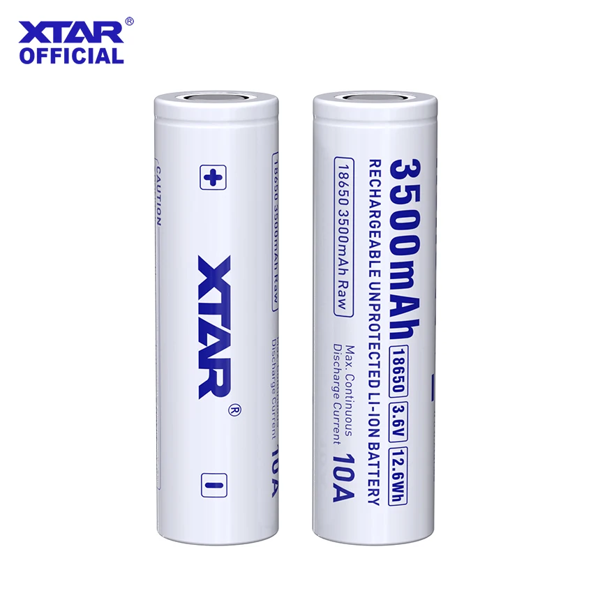 

XTAR 4/8PCS 3.6V 18650 3500mAh RAW Rechargeable Li-ion Battery (Without Protection Circuit Board) 10A Discharge 500+ Cycle