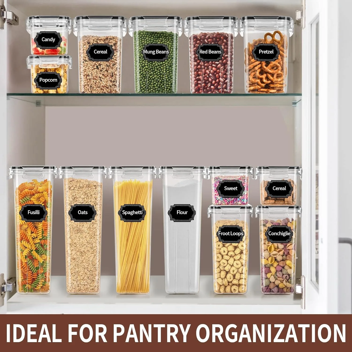 PRAKI Airtight Food Storage Containers Set with Lids -24 PCS BPA Free Kitchen & Pantry Organization Plastic Leak-proof Canisters