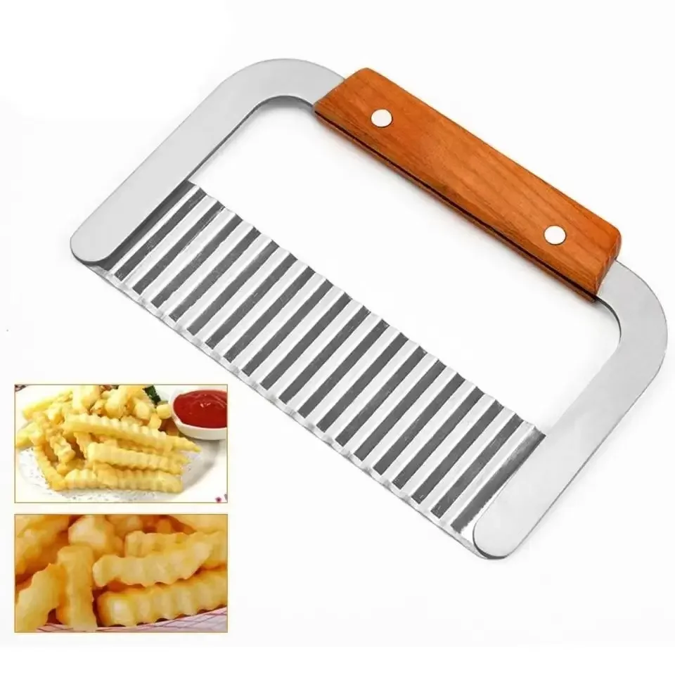 

Kitchen Wavy Potato Cutter Stainless Steel Slicer Onion Chips French Fry Maker Chopper Vegetable Knife Food Crinkle Tools