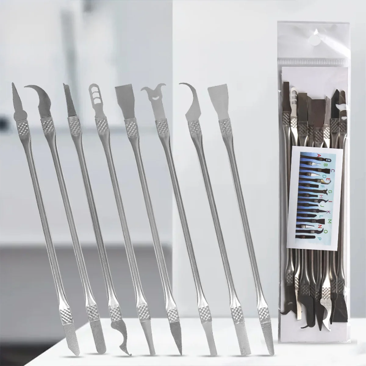 8pcs/pack CPU IC Glue Remover Phone Repair Tool Chip Repair Thin Blades Repair Hand Tool for Mobile Phone Computer Watch