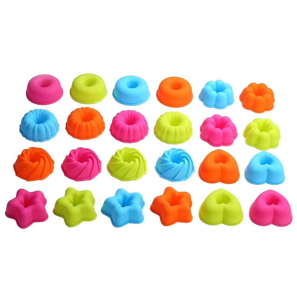 

24pcs Silicone Cupcake Liners Premium Baking Molds Reusable Cake Cups Muffin Trays Flexible For DIY Party Chocolate Ice Mold