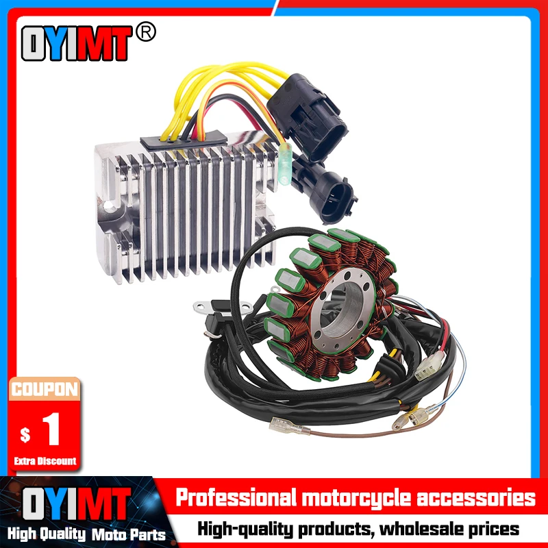 Motorcycle Voltage Regulator Rectifier & Stator Coil Comp For Polaris HAWKEYE 400 HO HD Ranger SCRAMBLER 500 Sportsman FOREST