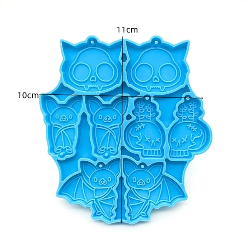DIY Halloween Bat Earrings Collection Silicone Mold Handmade Decoration Keychain Pendant Epoxy Resin Mold Cake Flip Sugar Baking