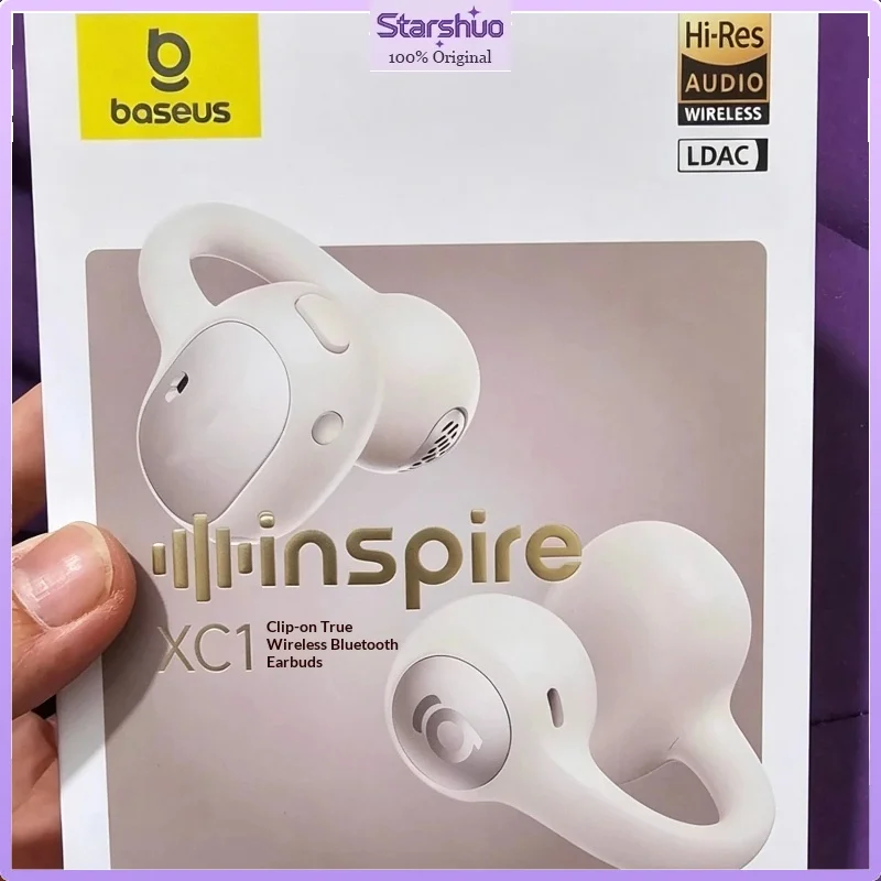 Baseus Inspire XC1 2026 新型クリップオンオープンイヤーAI Bluetoothヘッドホン ワイヤレススポーツイヤホン スマートコールクリアサウンド搭載