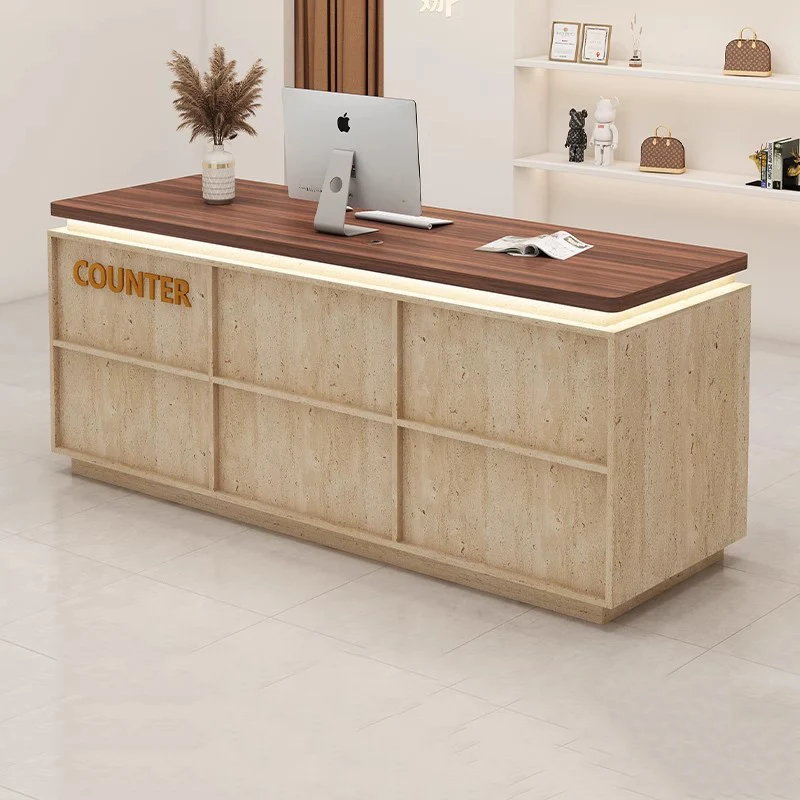 

Trendy Decorations Reception Desk Counter Hair Salon Cashier Simple Modern Reception Desk Counter Luxury Commercial Furniture