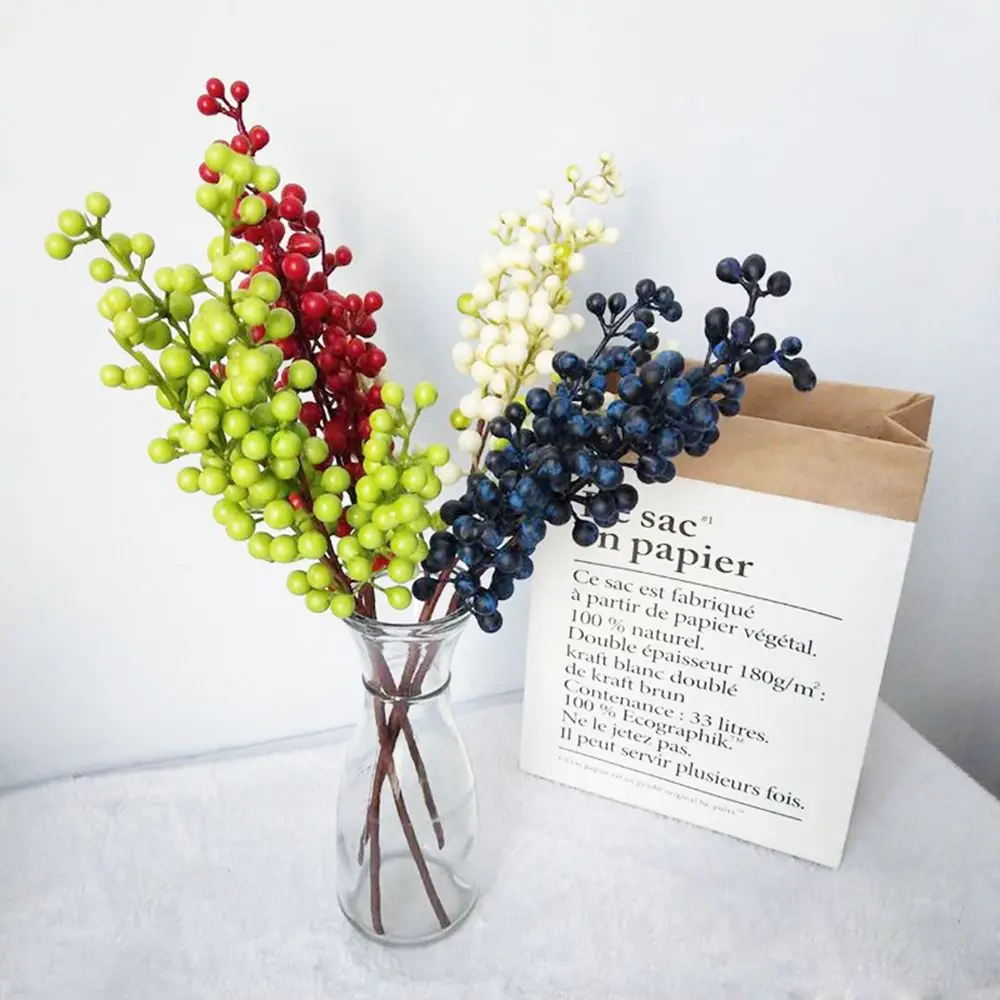 5 Heads Red Berries New Year Party Festive Home Decor Fake Flower Artificial Flower Berry Christmas Decoration