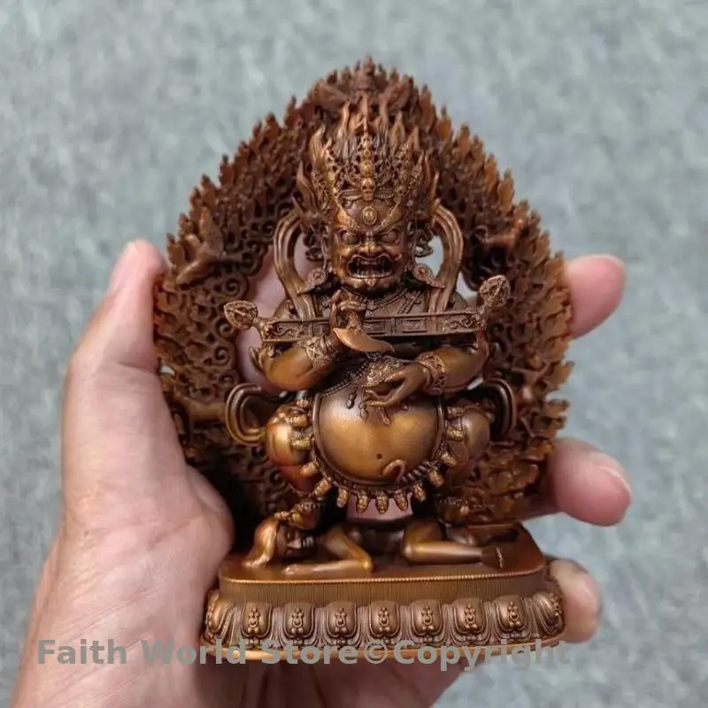 

TOP Rare buddha statue buddha Red Stick Mahagala Bhairav 11cm high quality tibet buddhist altar supplies HOME temple worship