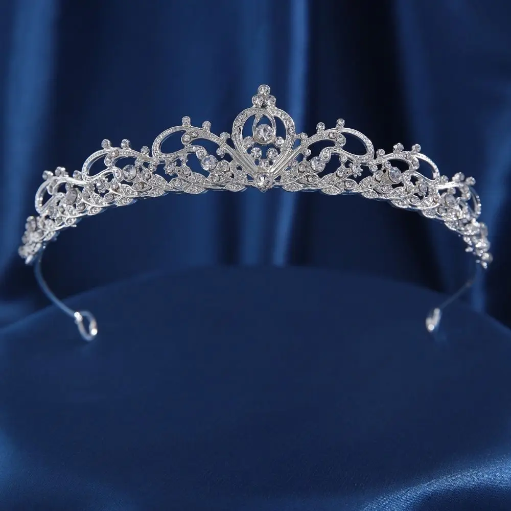 أزياء الزركون الزفاف أغطية الرأس الكلاسيكية الفضة / الذهب حجر الراين عقال خمر الأميرة تاج عيد ميلاد #5