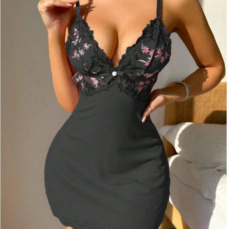 

Sexy Lingerie - Mesh See-through Floral Embroidery Bra - Mesh Gathered Lingerie Set Bodysuit Lace Bodysuit Plus Size Lingerie