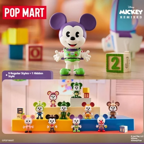 

POP MART Disney Mickey Remixed: Mickey Meets Pixar Series слепая коробка милая игра аниме настольный орнамент модель загадочная коробка игрушка в подарок