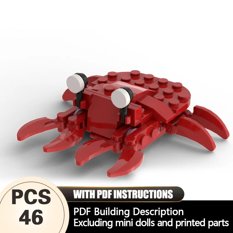 

Creators Animal Series Model MOC Building Bricks Red Crab Modular Technology Gifts Holiday Assemble Children Toys Suit