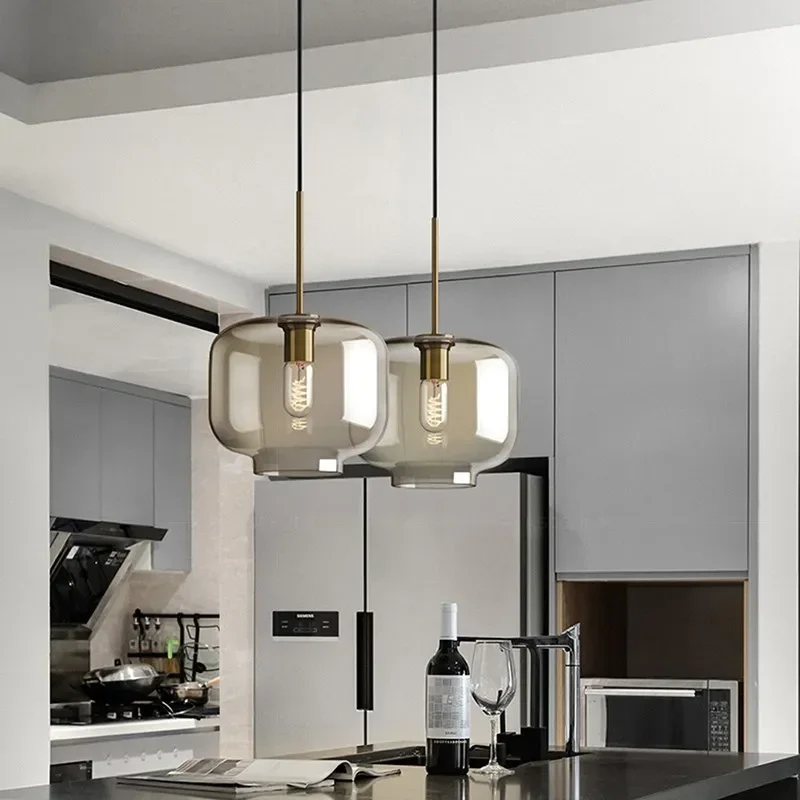 Imagem -04 - Nordic Led Glass Chandelier Único Multi Cabeça Sala de Jantar Pendant Light Sala de Estar Quarto Café Escada Decoração de Casa