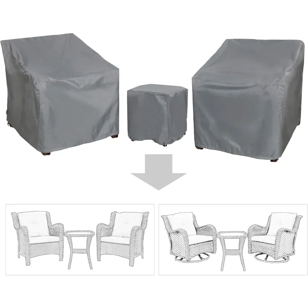 B15 3-Piece Outdoor Veranda Patio Garden Furniture Cover Set with 600D Durable and Water Resistant Fabric…