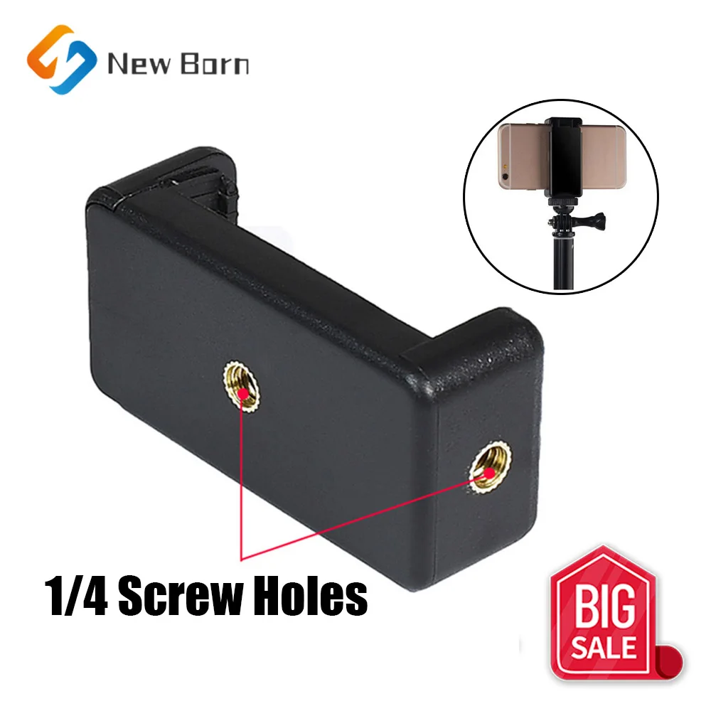 1/4 "ขาตั้งกล้องคลิปหนีบอะแดปเตอร์ขาตั้งสำหรับโทรศัพท์มือถือ iPhone 11 Pro Samsung Xiaomi Huawei P30 Mate 20 Live Broadcast