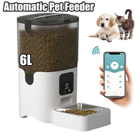 6L Automatic Cat Feeder Quantitative Timing APP Remote Control for Easy Cleaning Smart Feeding Machine Cat Food Dispenser
