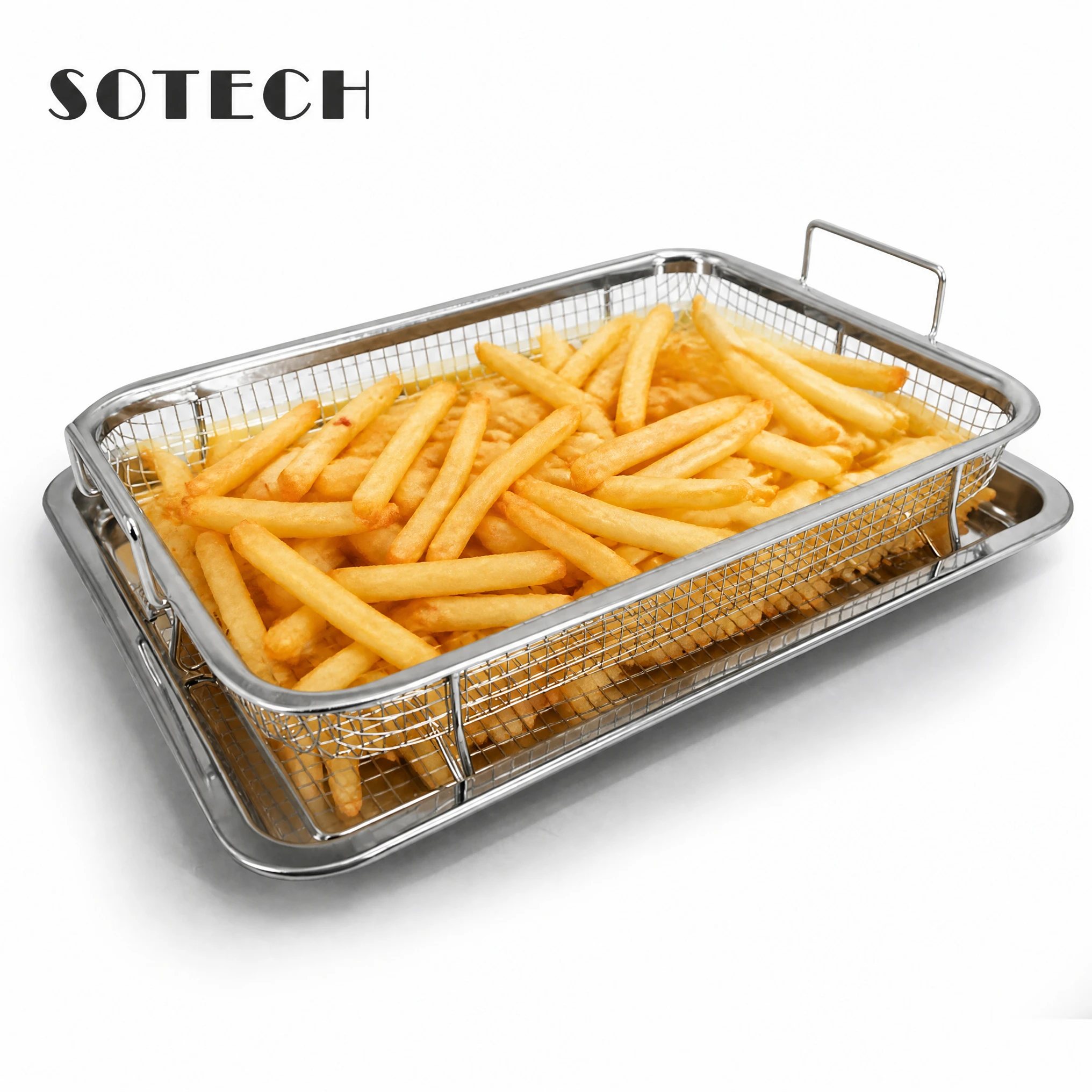 Baking Tray Oil Frying Baking Pan Non-stick Chips Basket Baking Dish Grill Mesh Kitchen Tools