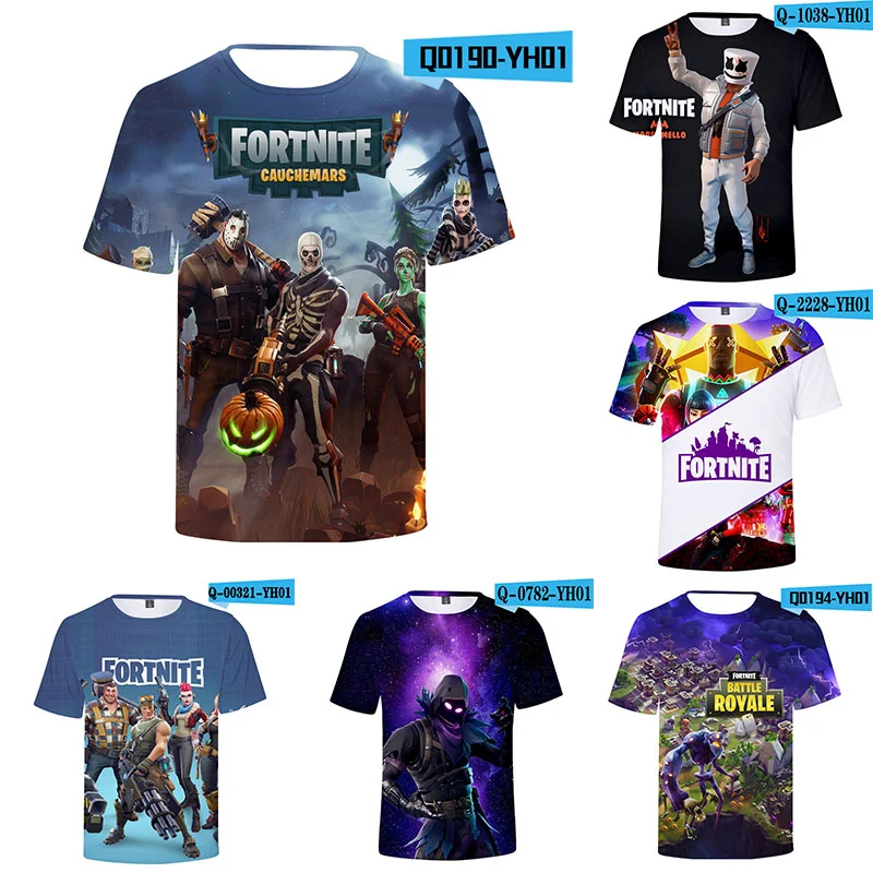 Новая игра Fortnite футболки аниме пляжная уличная одежда с 3D принтом милая мультяшная футболка большого размера с круглым вырезом Harajuku детские футболки топы подарок