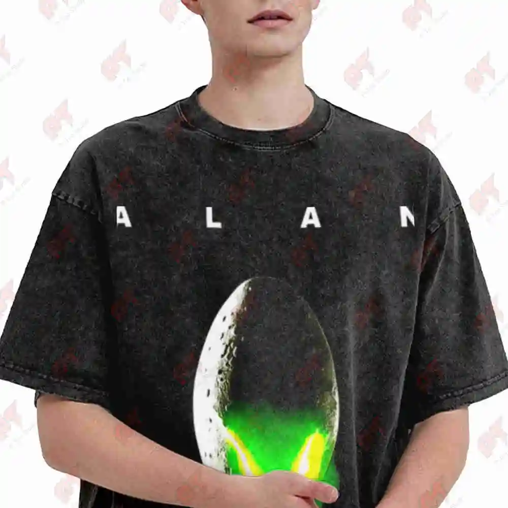 Alan In Space Nobody Can Hear You Horror Vintage Washed Tee Pure Cotton T-Shirt