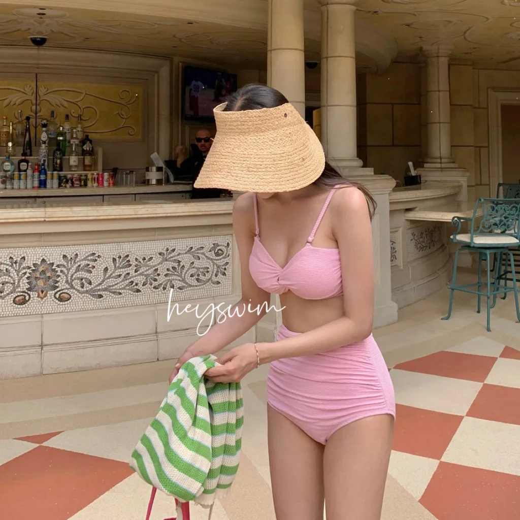 Imagem -03 - Conjunto de Duas Partes para as Mulheres Cintura Alta Sexy Moda Coreana Roupas de Verão 2023 Rosa