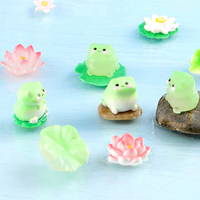 1pc Small Cartoon Cute Luminous Frog Doll Ornaments Creative Luminous Frog Figurines Miniature Ornaments