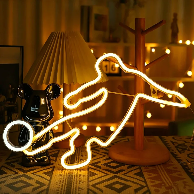 Fußballspieler-LED-Neonschild, Sport-Fußball-Neonlicht Wanddekoration, USB- und Batteriebetriebene Neonlampe für Schlafzimmer und Spielzimmer – Detail 9