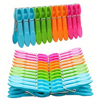 12/24/48Pcs Clothes Pegs Socks Pins Underwear Clips Plastic Laundry Food Clip Hanging Household Clothespins Drying Rack Holder