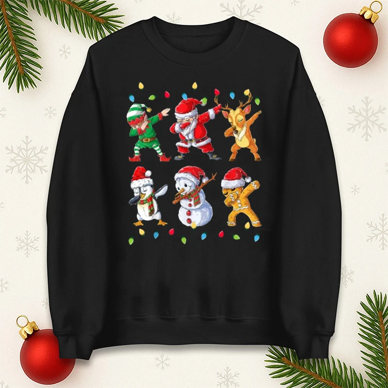 الرجعية سانتا الرنة عيد الميلاد البلوز Samichlaus Crewneck البلوز سانتا كلوز الجرافيك هوديي المرأة البلوز قميص رياضي