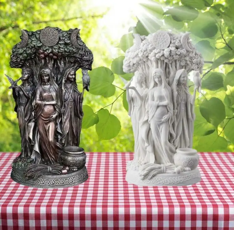 High Quality Eye-catching Corrosion Proof Mini 6.3 Inch Tall Triple Goddess Roman Figurine for Desktop Lady