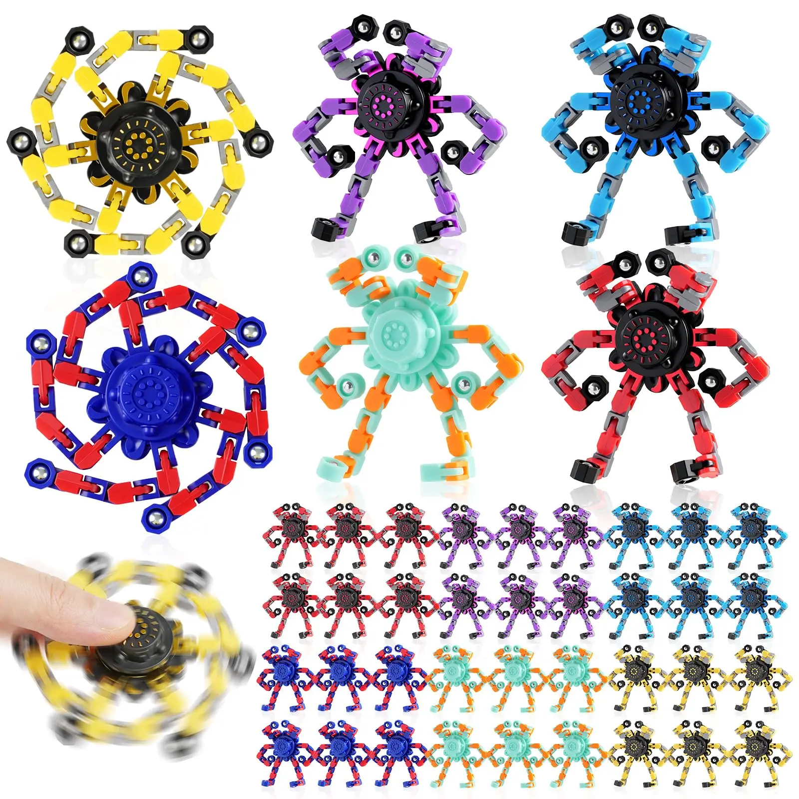 

Трансформируемые роботы-спиннеры: сенсорные игрушки на День святого Валентина для снятия стресса, оптовая упаковка для детей 8-12 лет (для мальчиков и девочек)