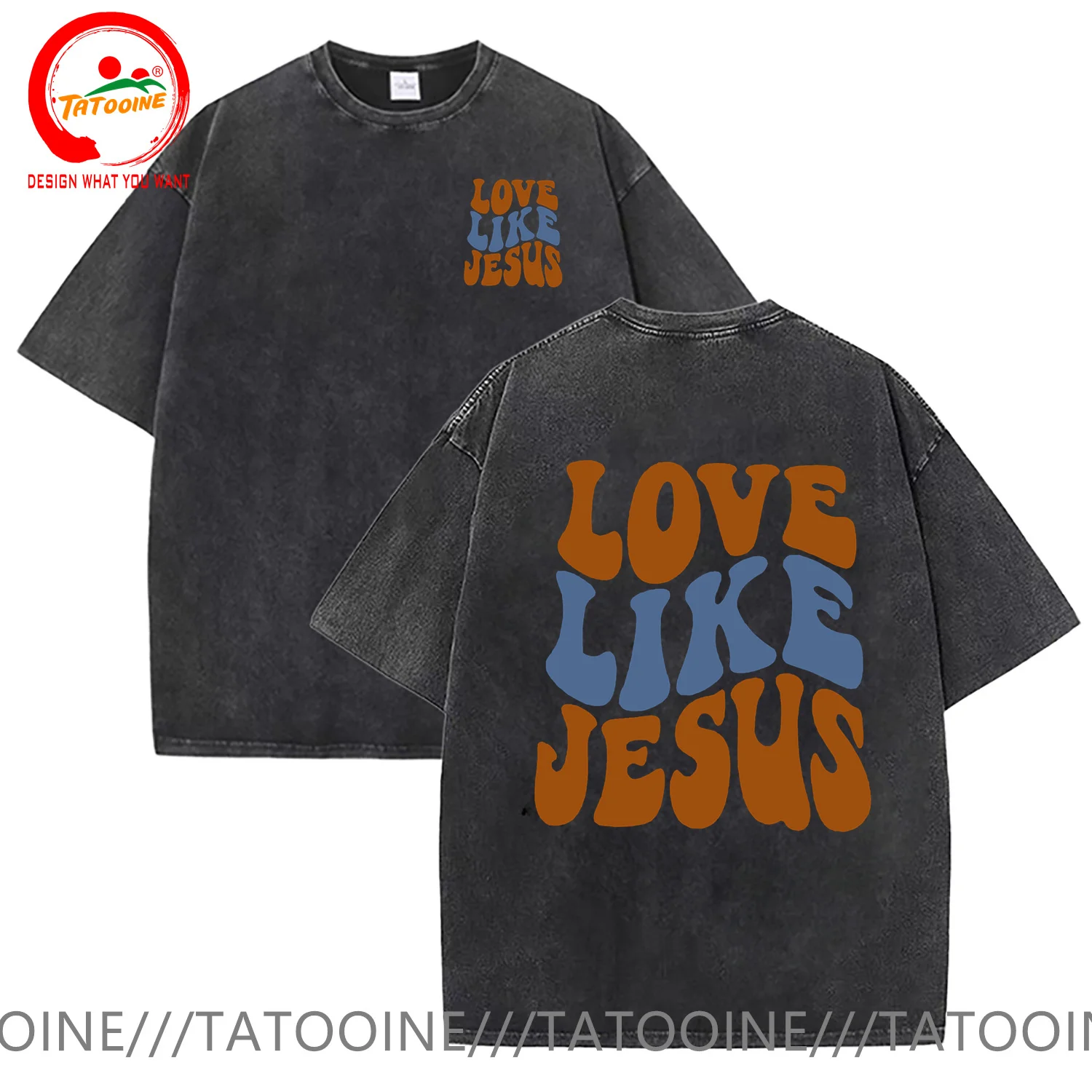 

Love Like Jesus Men Vintage Washed Cotton T-shirt Luxury Brand Fashion Big Size Tops Casual Streetwear Classic New Arrival Tees
