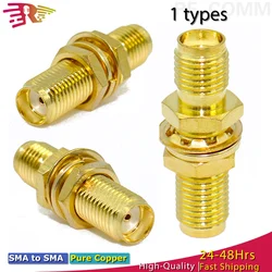 SMA Female to SMA Female Jack bulkhead in series RF Connector Straight Coaxial Converter Dual Pass Nut Panel Mount Adapters