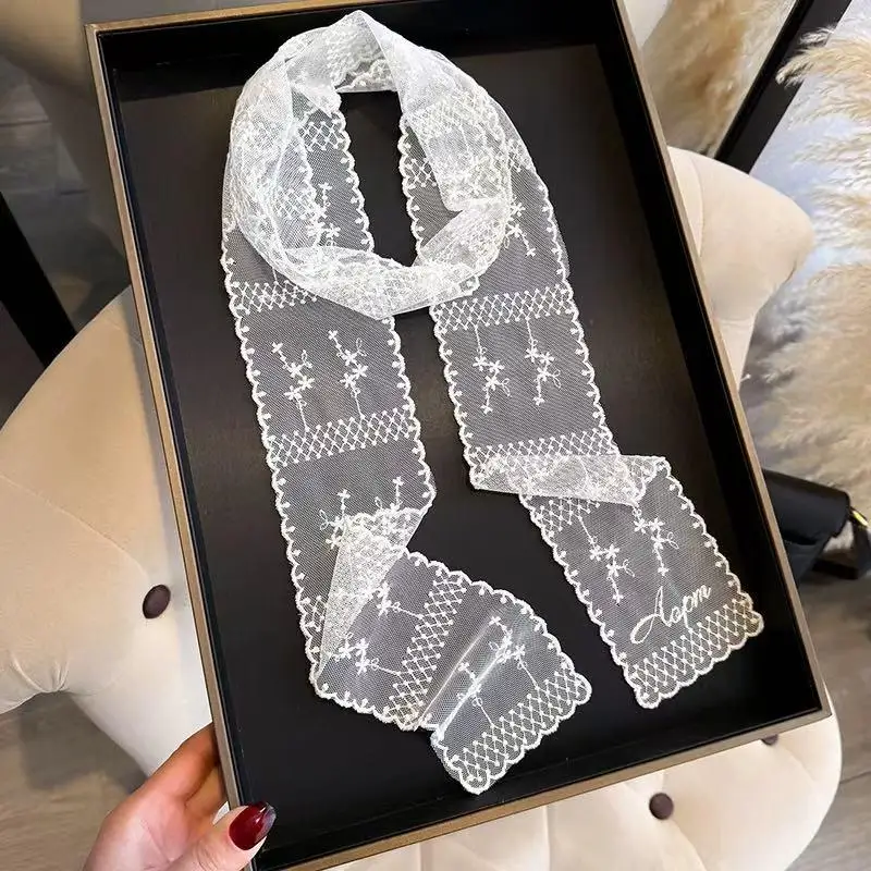 

Уникальный длинный кружевной пояс Y2k с цветочным бантом, кружевной пояс с завязками, тонкое платье, джинсовый пояс, кружевной шарф, повязка для волос, аксессуары для волос