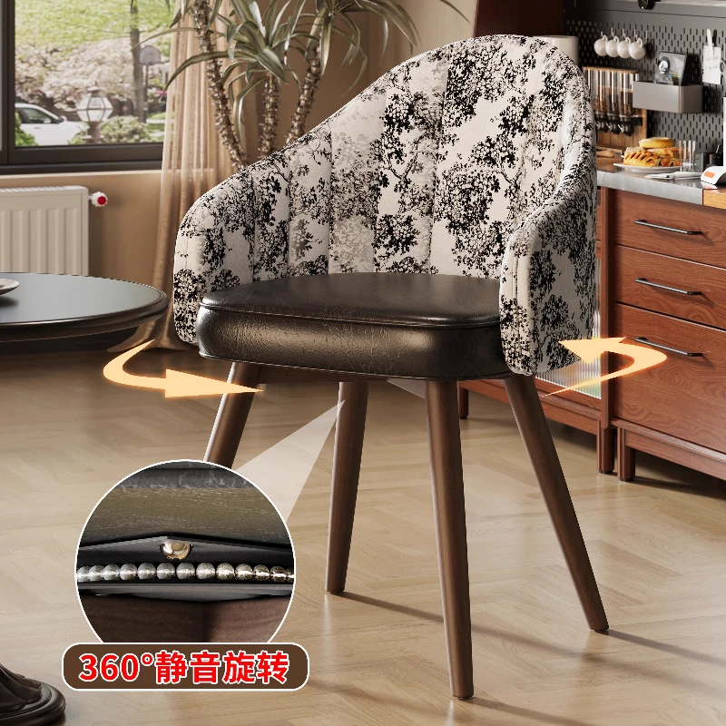 

Small-sized furniture, living Retro Solid Wood Dining Set, Space-Saving Rotating Chairs, Compact Restaurant & Household Table