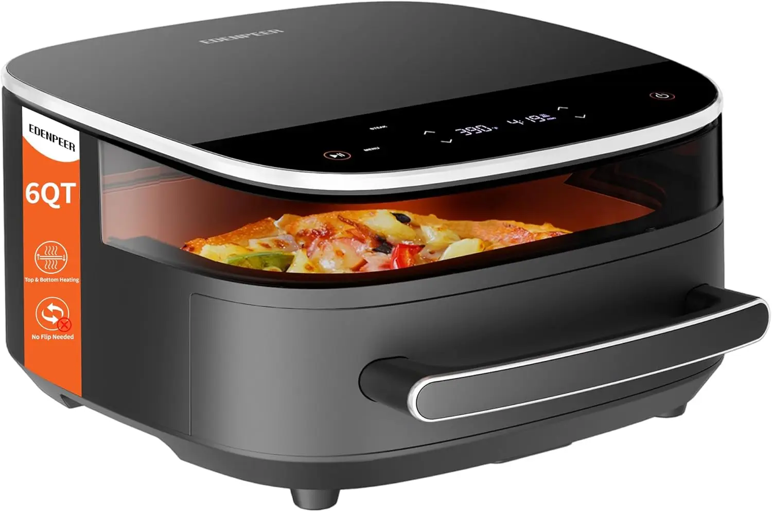 

Large Air Fryer 6QT 11 in 1 Fast Cooking Air Fryer with Top Bottom Heating No Flip Needed Quiet 50dB Family Size Digital Air
