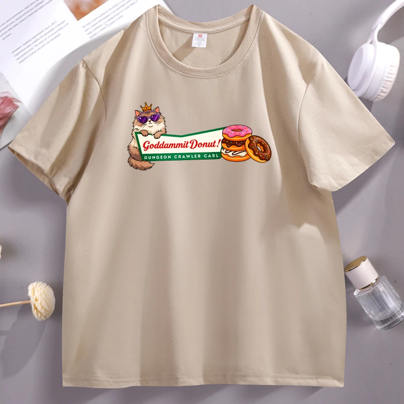 Princess Donut T-Shirt Dungeon Crawler Carl T-Shirt Katzenliebhaber Grafik T-Shirts Lustige Baumwolle Bequeme Kurzarmkleidung – Detail 4