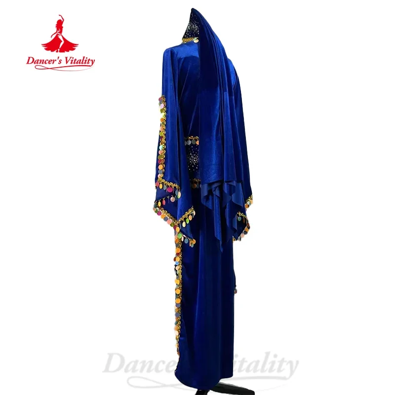 Belly Dancer Costume Custom High-end Velvet Colorful Sequins Performance Set Adult and Child Oriental Dance Competition Clothing