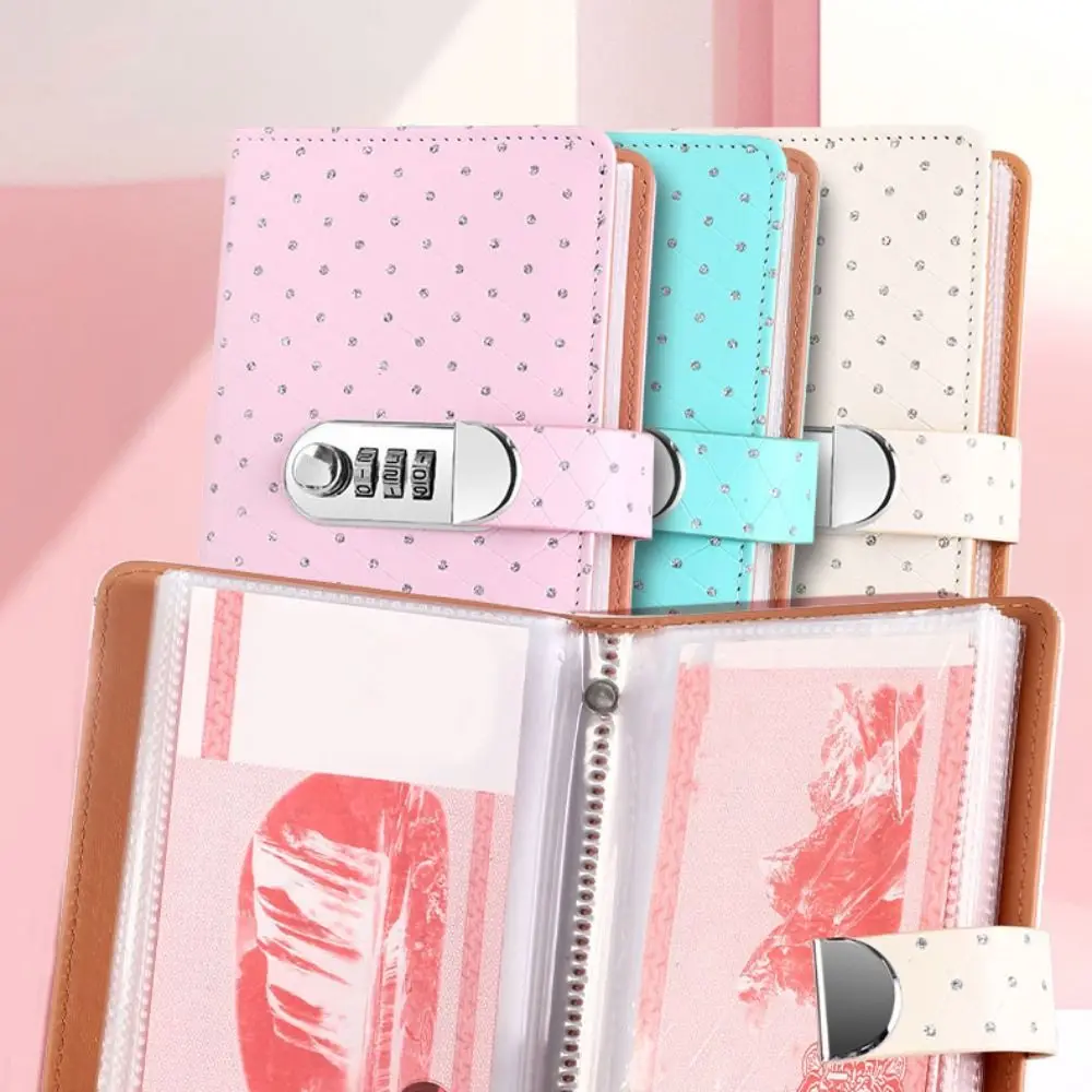 

50Sheets Saving Money Binder PU Leather Little Crystal Cover Budget Binder with Lock Wallet Storage Savings Handbook