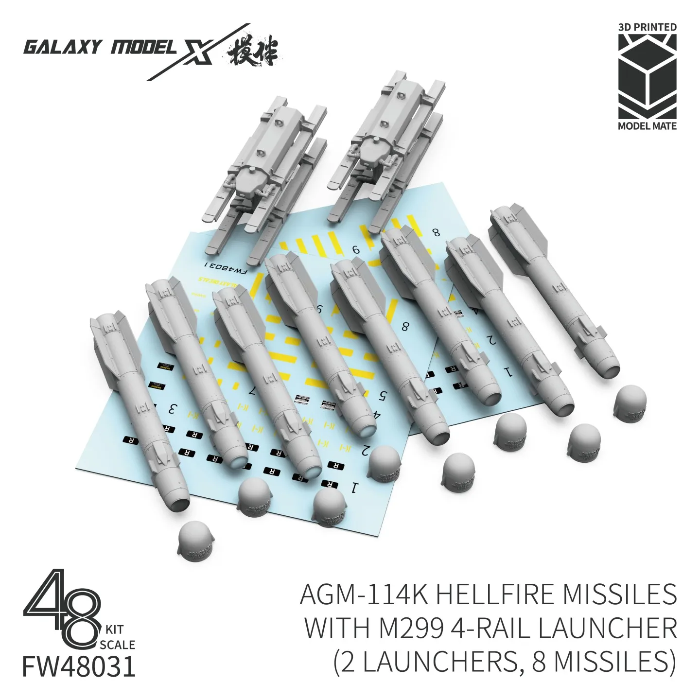 

Ракеты Hellfire AGM-114K в масштабе Galaxy в масштабе 1:48 с 4-рельсовой пусковой установкой M272 (2 пусковые установки, 8 ракеток) для сборки модели здания