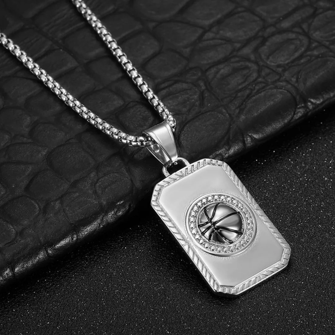 Hip-Hop Fashion Various Ball Shape Pendant Men Gold Silver Color Stainless Steel Geometry Fans Sports Necklace for Women Jewelry