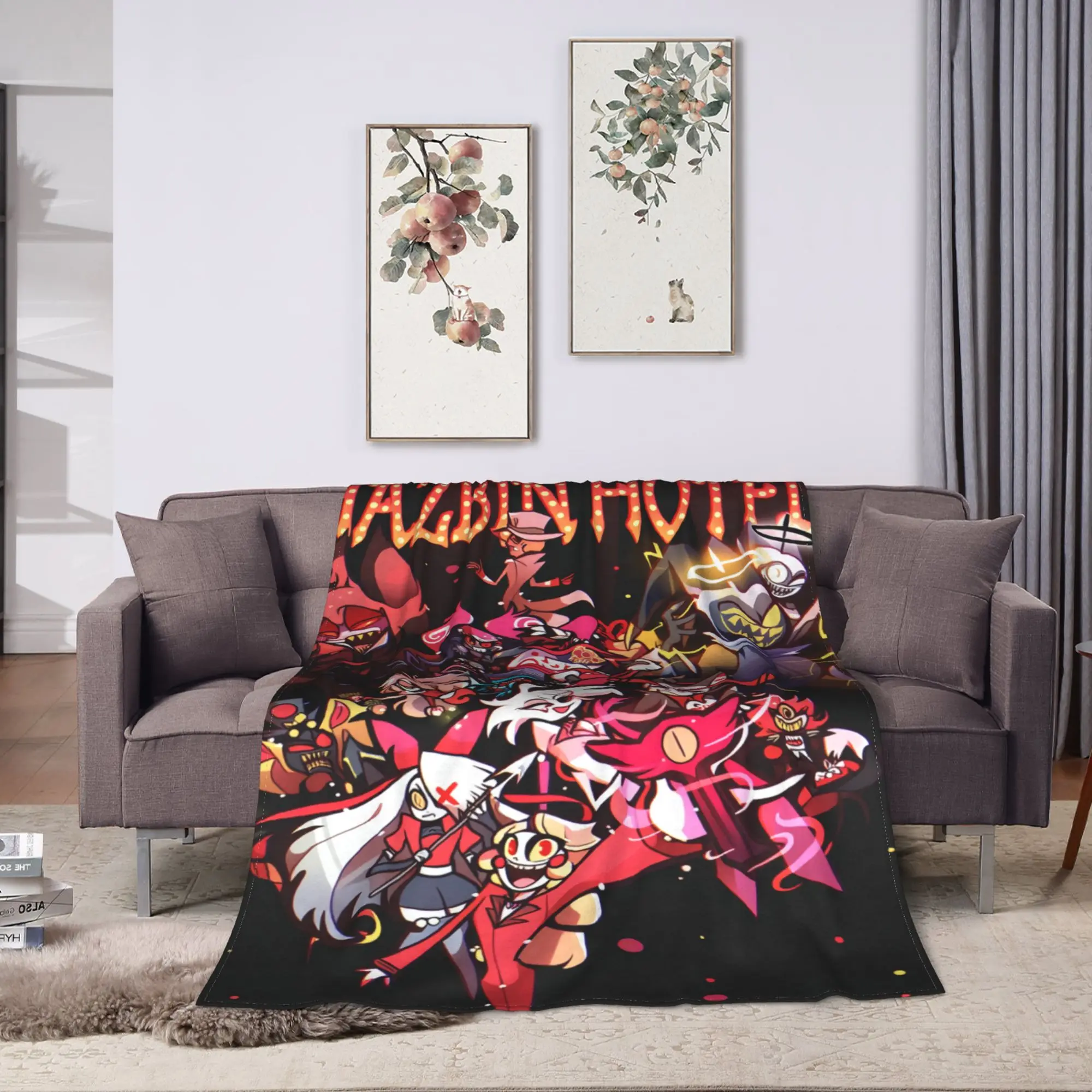 Hazbins Hotels Lucifer  Plush Blanket Girls Boys  Flannel Bedding Throws For Home Decor Warm Soft Custom Bedspread Birthday