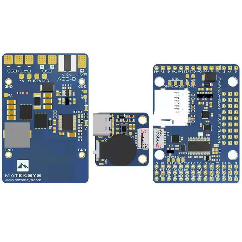 MATEK MATEKSYS Flight Controller H743-WING V3 STM32H743VIT6 Integrierte OSD Blackbox 3~8S LiPo für RC Multirotor Flugzeug