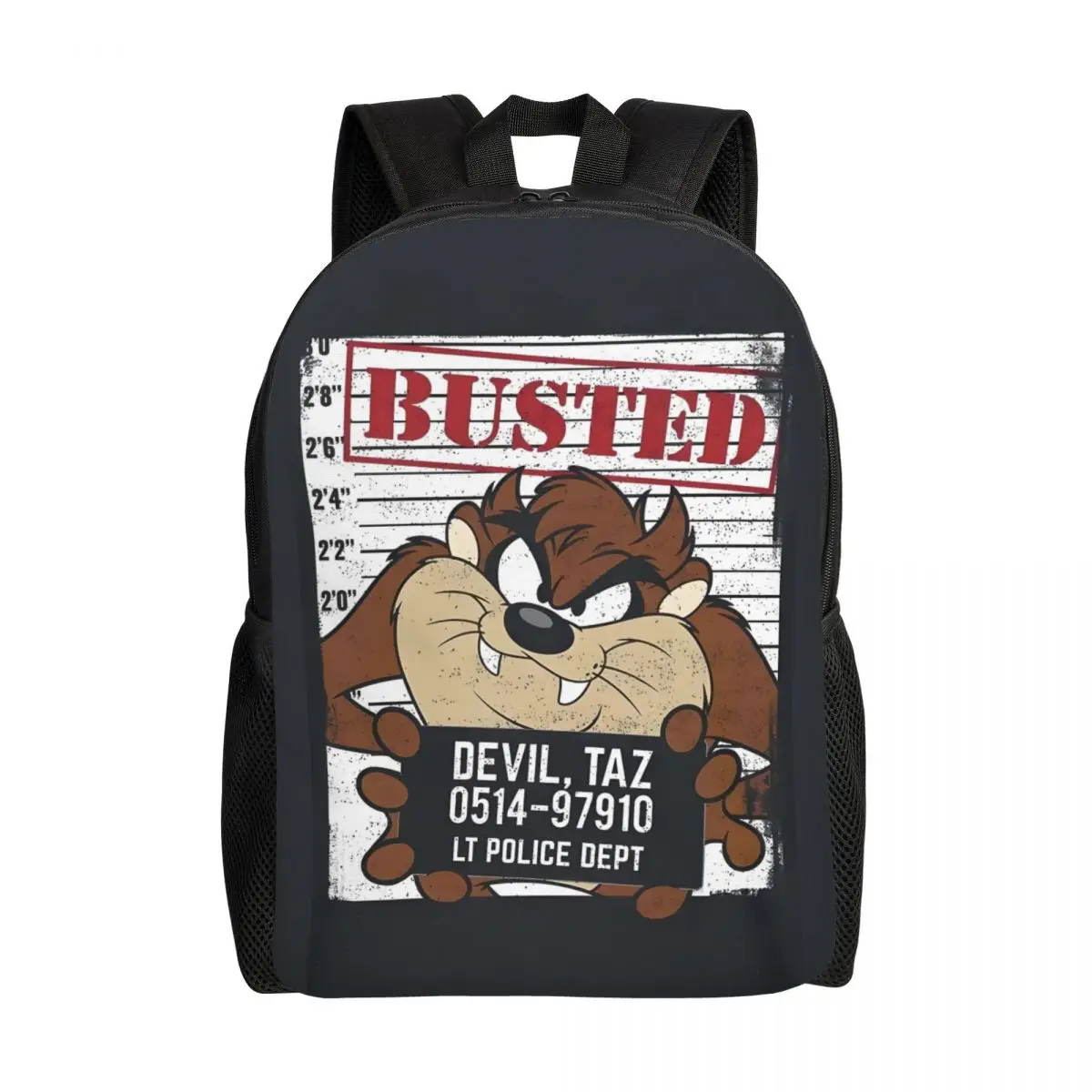 Custom Tasmanian Devil Laptop Backpack Women Men Fashion Bookbag for College School Students Adorable Cartoon Print Bag